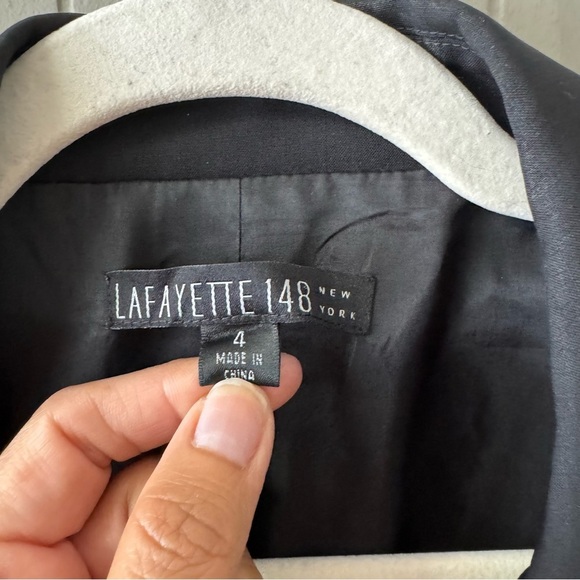 Lafayette 148 NY Wool Blend Stretch Blazer Jacket Coat Size 4 Black Office Work - Picture 6 of 10